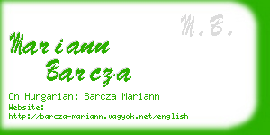 mariann barcza business card